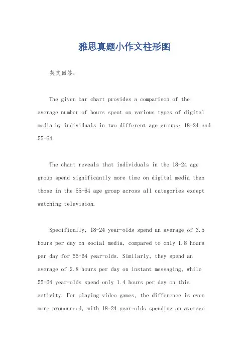 雅思真题小作文柱形图