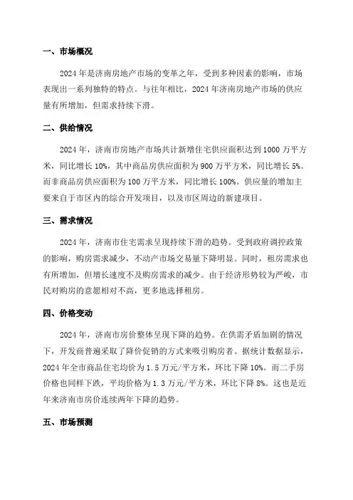2024年济南房地产市场年度研究报告