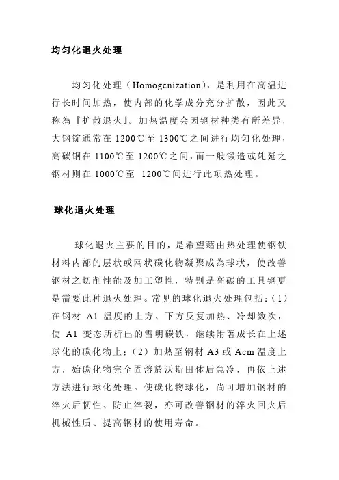 均匀化退火处理