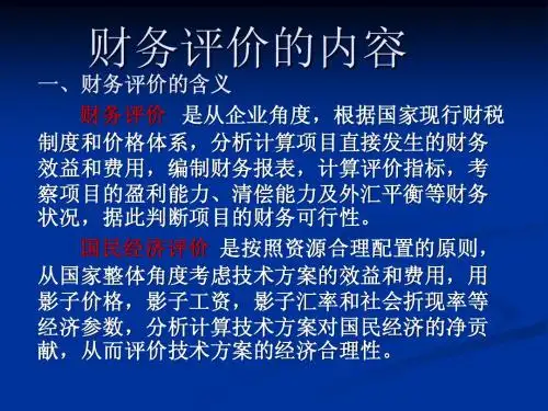 财务评价
