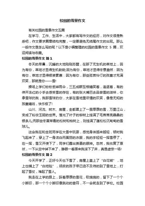 有关校园的雪景作文五篇