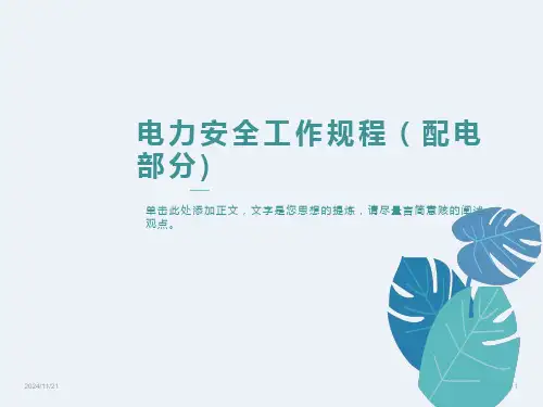 电力安全工作规程(配电部分)