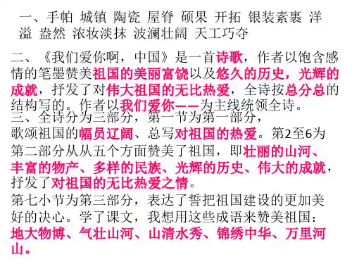 北京版语文五年级上册《我们爱你,中国》课件2