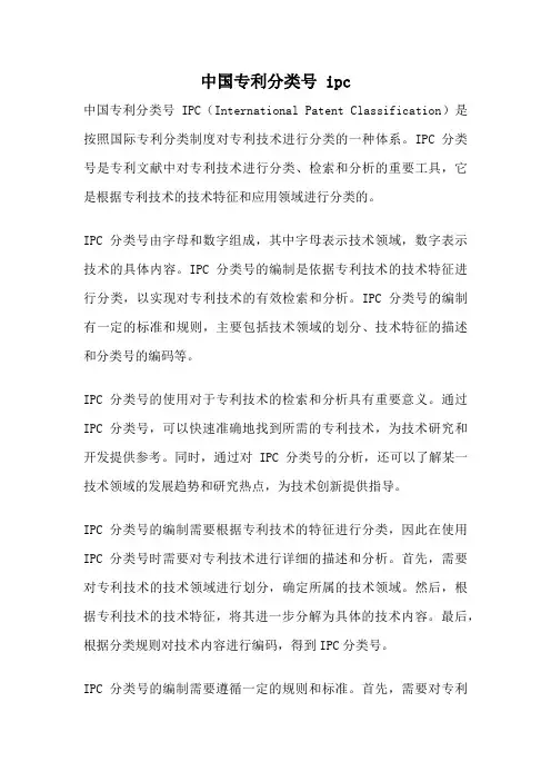 中国专利分类号 ipc