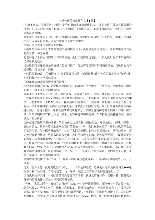 2023最新-一道美丽的风景线作文【6篇】