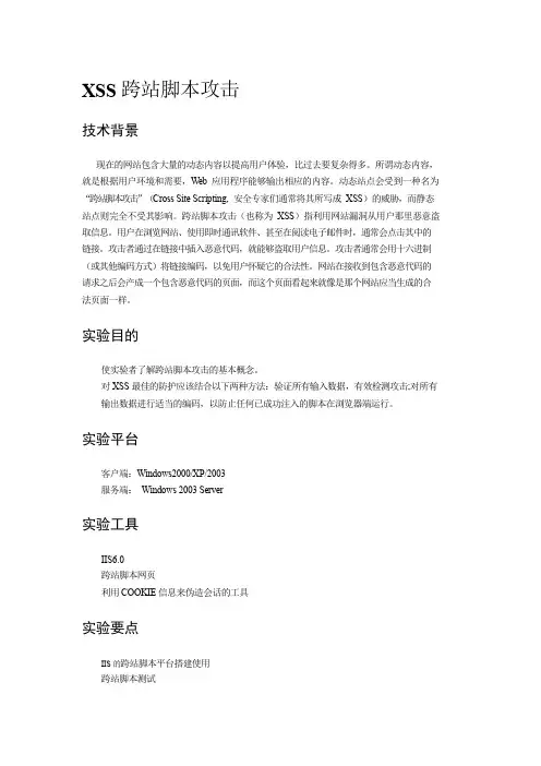 XSS跨站脚本攻击