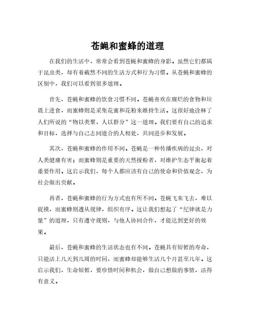 苍蝇和蜜蜂的道理