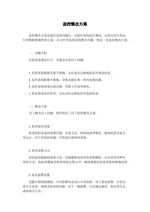 监控整改方案