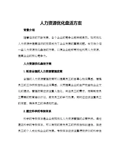 人力资源优化盘活方案