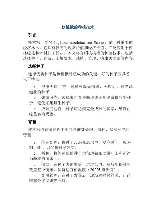 核桃楸的种植技术