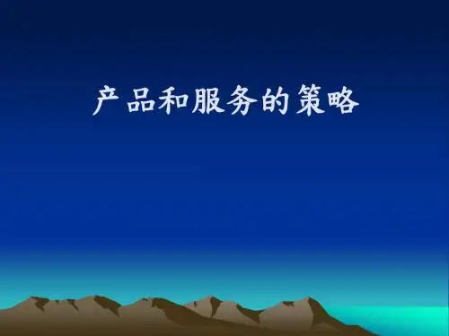 产品和服务的策略