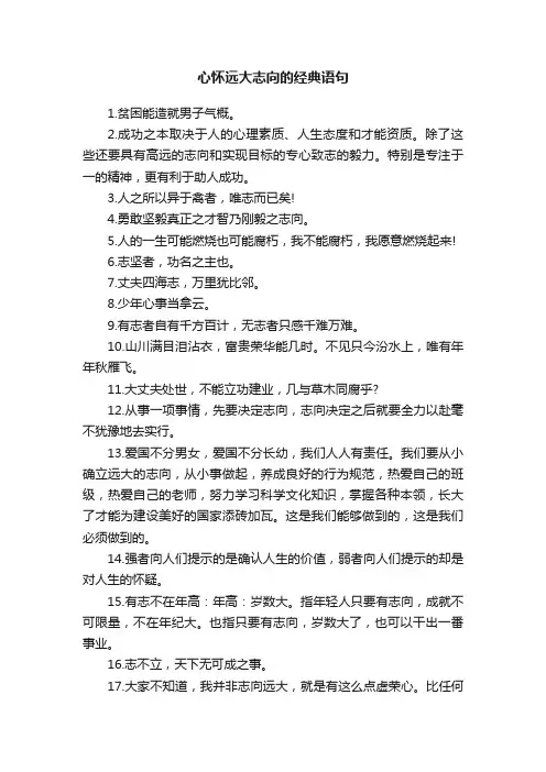 心怀远大志向的经典语句
