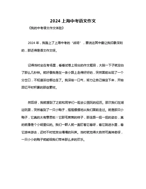 2024上海中考语文作文