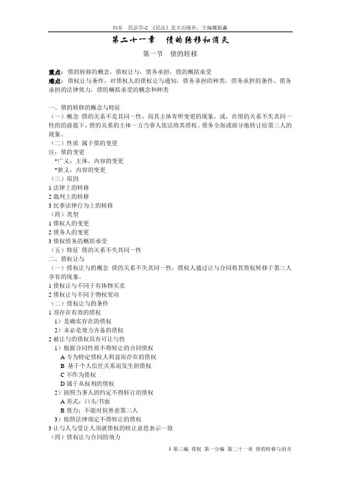21债的移转和消灭
