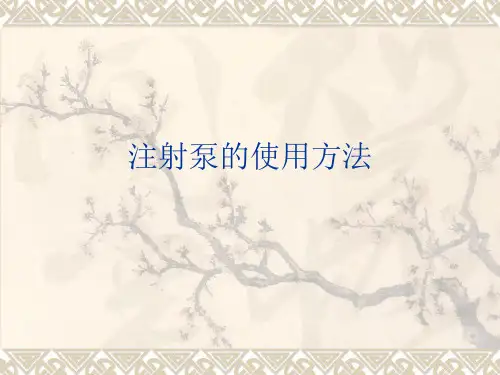 注射泵的使用 PPT课件