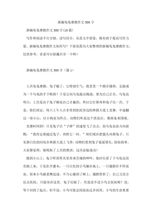 新编龟兔赛跑作文500字