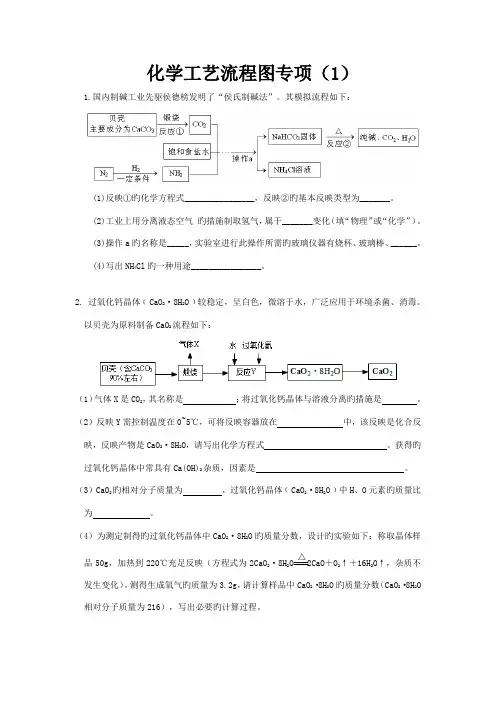 初三化学工艺流程图专题