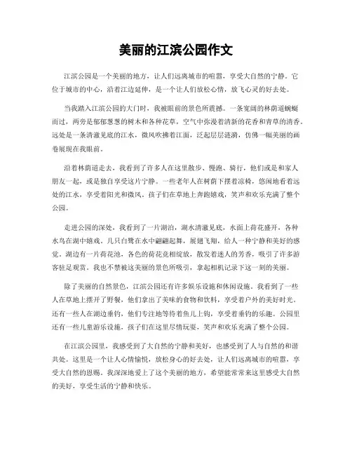 美丽的江滨公园作文