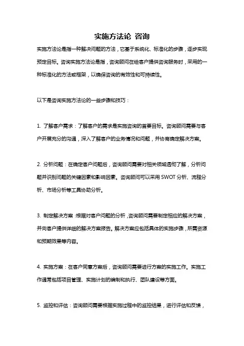 实施方法论 咨询
