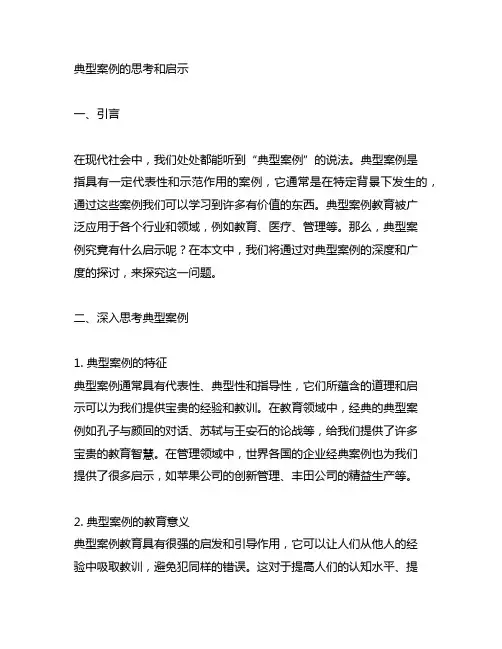 典型案例的思考和启示 主题教育