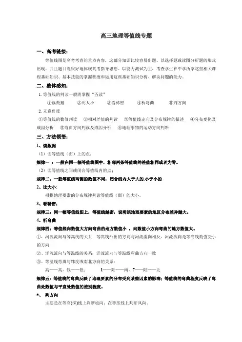 高三地理等值线专题(习)