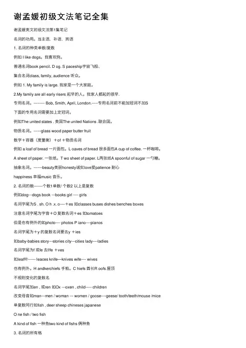 谢孟媛初级文法笔记全集