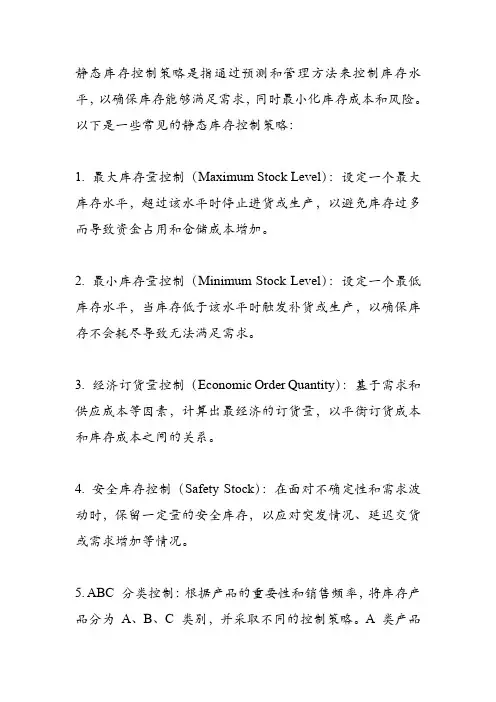 静态库存控制策略