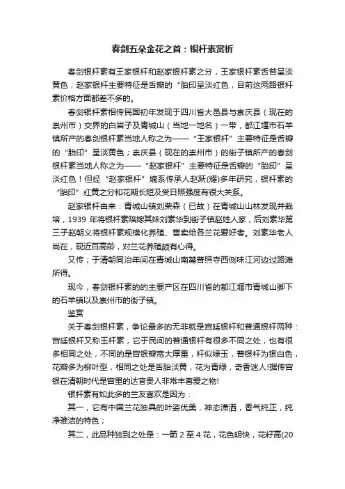 春剑五朵金花之首：银杆素赏析
