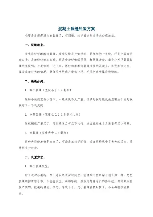 混凝土裂缝处置方案