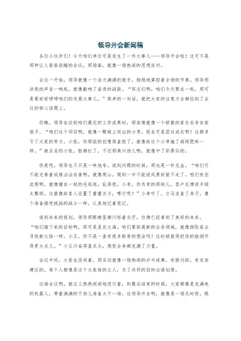 领导开会新闻稿
