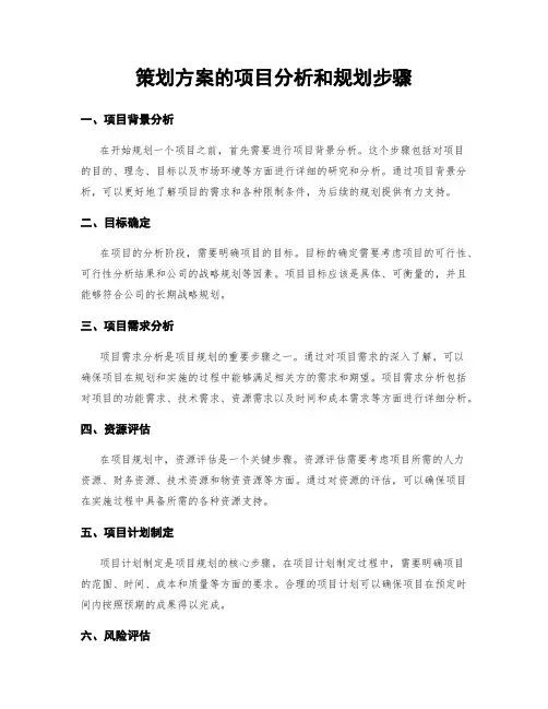 策划方案的项目分析和规划步骤