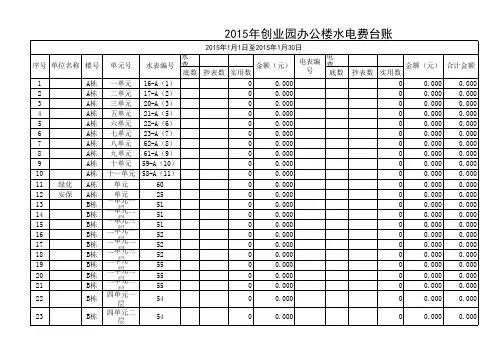 水电费明细表 带公式 作者 郝德承
