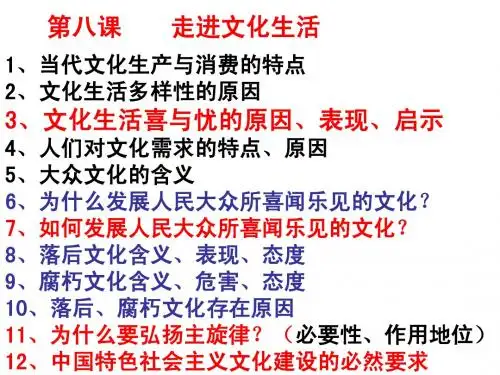 第八课走进文化生活一轮复习