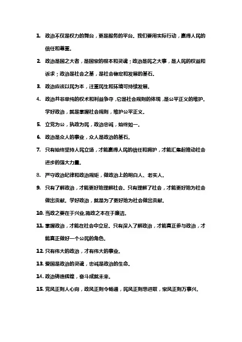 讲政治的金句