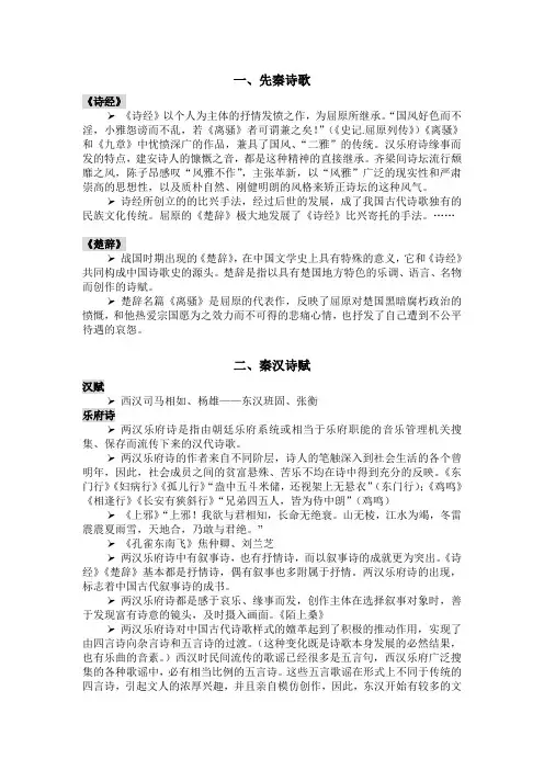 诗歌发展史链条梳理