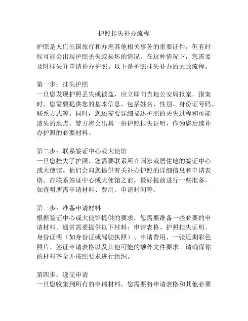 护照挂失补办流程