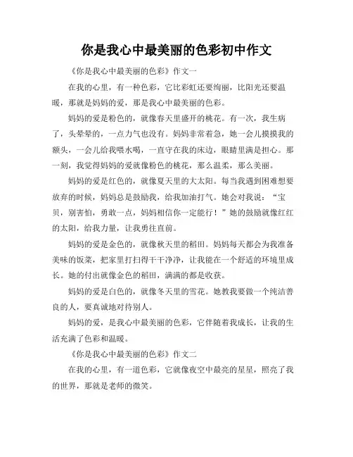 你是我心中最美丽的色彩初中作文