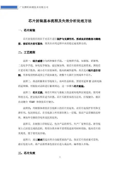 芯片封装基本流程及失效分析处理方法
