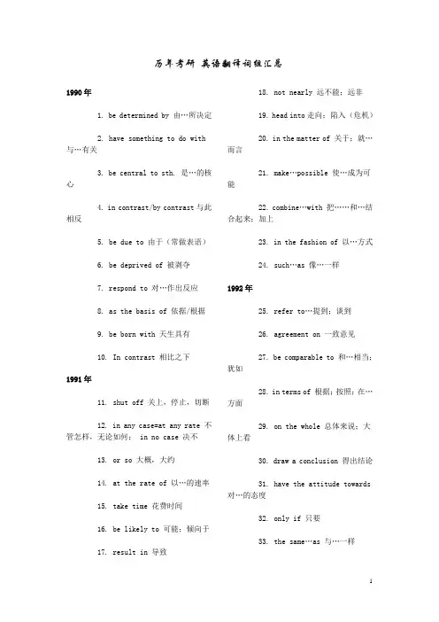 考研英语翻译词汇总结