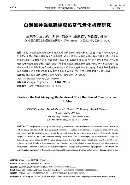 白炭黑补强氟硅橡胶热空气老化机理研究