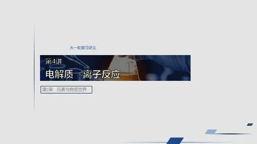 2020版高考化学鲁科版大一轮复习讲义课件：第2章 第4讲 电解质 离子反应 