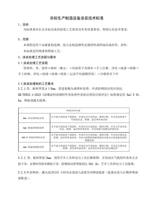 非标设备涂装技术规范