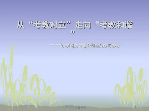 小学语文试题命制 ppt课件