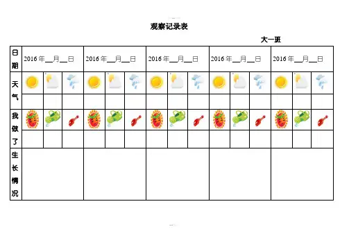 自然角观察记录表(表格)