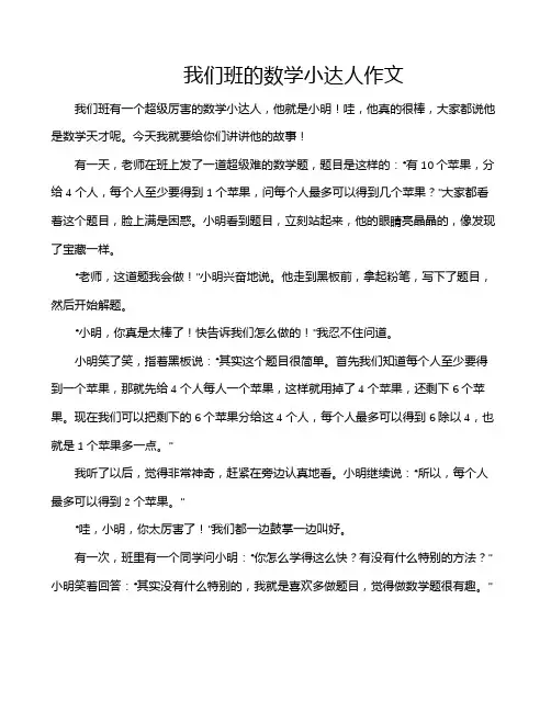 我们班的数学小达人作文