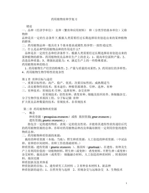 药用植物创新育种学