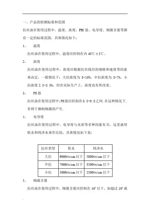 拉丝油的检测标准和配液步骤