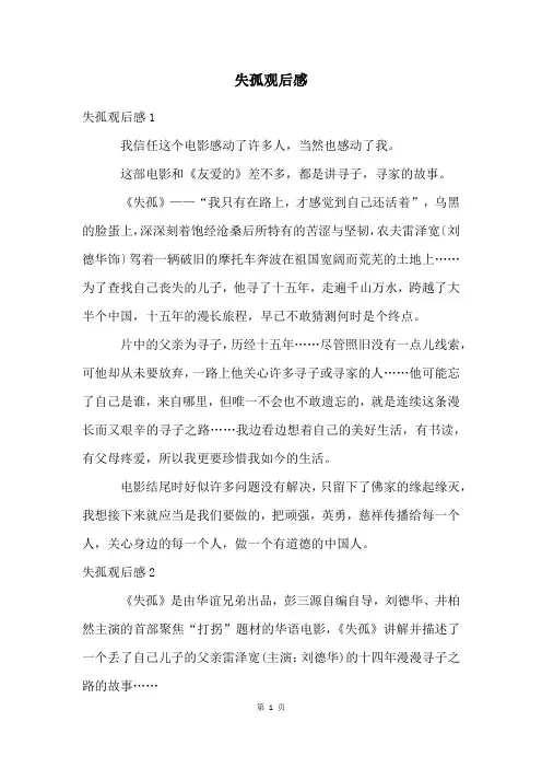失孤观后感