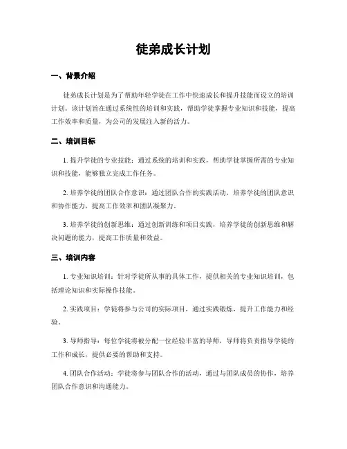 徒弟成长计划