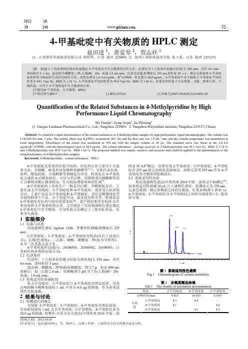 4-甲基吡啶中有关物质的HPLC测定